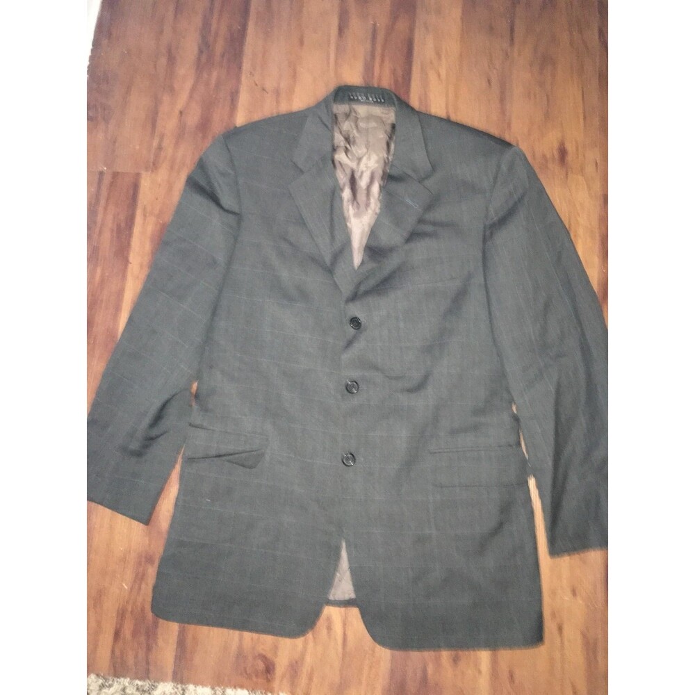 Hugo Boss 44R Sport Coat Blazer Suit Jacket Gray Wool 3 Button